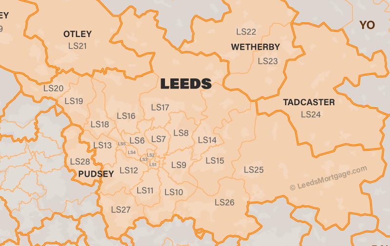 Leeds Mortgage Areas Map